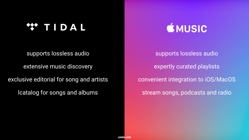 apple music vs tidal highlights